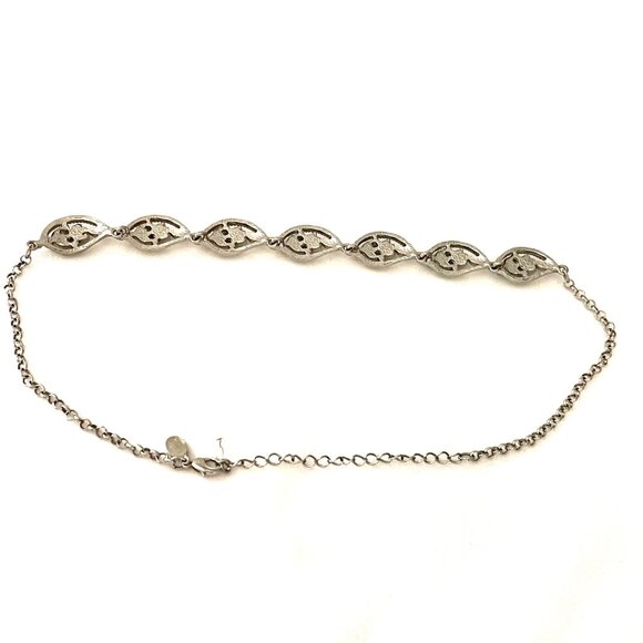 2028 Jewelry Crystal Teardrop Collar Silver Statement Necklace - Picture 9 of 9